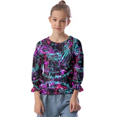 Reptilian Scream Kids  Cuff Sleeve Top