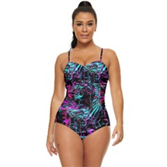 Reptilian Scream Retro Full Coverage Swimsuit