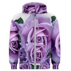 Roses-violets-flowers-arrangement Men s Zipper Hoodie