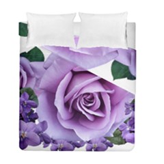 Roses-violets-flowers-arrangement Duvet Cover Double Side (full/ Double Size) by Pakrebo