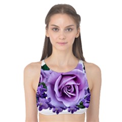 Roses-violets-flowers-arrangement Tank Bikini Top by Pakrebo