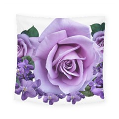 Roses-violets-flowers-arrangement Square Tapestry (small)