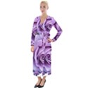 Roses-violets-flowers-arrangement Velvet Maxi Wrap Dress View1