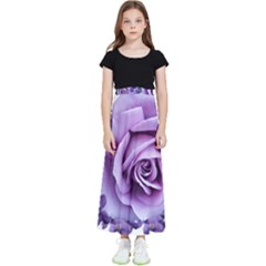 Roses-violets-flowers-arrangement Kids  Flared Maxi Skirt