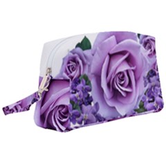 Roses-violets-flowers-arrangement Wristlet Pouch Bag (large) by Pakrebo