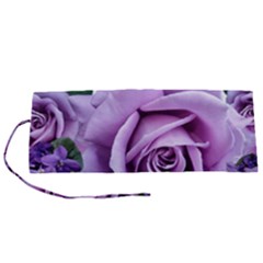 Roses-violets-flowers-arrangement Roll Up Canvas Pencil Holder (s) by Pakrebo