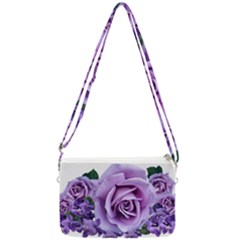 Roses-violets-flowers-arrangement Double Gusset Crossbody Bag by Pakrebo