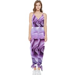 Roses-violets-flowers-arrangement Sleeveless Tie Ankle Jumpsuit by Pakrebo