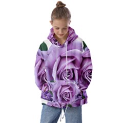 Roses-violets-flowers-arrangement Kids  Oversized Hoodie