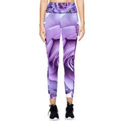 Roses-violets-flowers-arrangement Pocket Leggings 