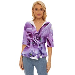 Roses-violets-flowers-arrangement Lightweight Drawstring Hooded Top