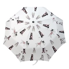 Husky Dogs With Sparkles Folding Umbrellas by SychEva