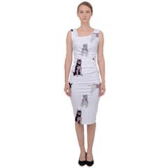 Husky Dogs With Sparkles Sleeveless Pencil Dress by SychEva