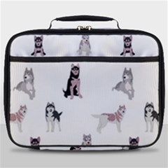 Husky Dogs With Sparkles Full Print Lunch Bag by SychEva