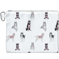 Husky Dogs With Sparkles Canvas Cosmetic Bag (xxxl) by SychEva