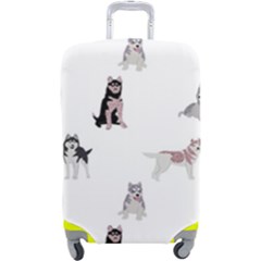 Husky Dogs With Sparkles Luggage Cover (large)