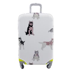 Husky Dogs With Sparkles Luggage Cover (small) by SychEva