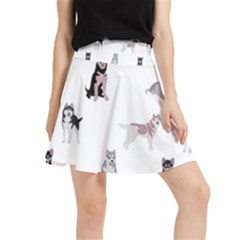 Husky Dogs With Sparkles Waistband Skirt