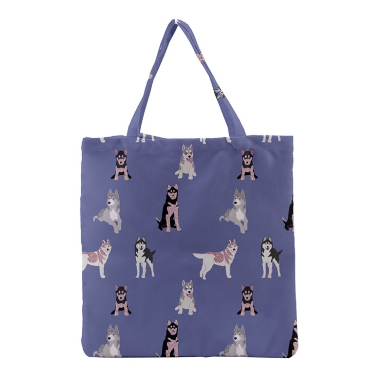 Husky Dogs With Sparkles Grocery Tote Bag