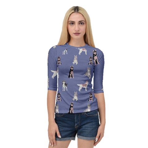 Husky Dogs With Sparkles Quarter Sleeve Raglan Tee by SychEva