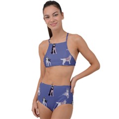 Husky Dogs With Sparkles High Waist Tankini Set by SychEva