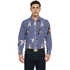 Husky Dogs With Sparkles Men s Long Sleeve  Shirt by SychEva