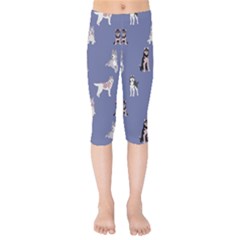 Husky Dogs With Sparkles Kids  Capri Leggings  by SychEva