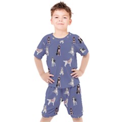 Husky Dogs With Sparkles Kids  Tee And Shorts Set by SychEva