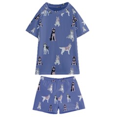 Husky Dogs With Sparkles Kids  Swim Tee And Shorts Set by SychEva