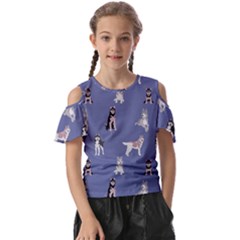 Husky Dogs With Sparkles Kids  Butterfly Cutout Tee by SychEva