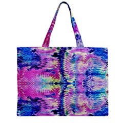 Waves Repeats V Zipper Mini Tote Bag by kaleidomarblingart