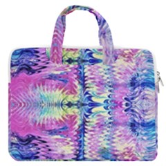 Waves Repeats V Macbook Pro Double Pocket Laptop Bag by kaleidomarblingart