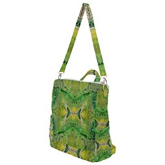 Green Repeats Crossbody Backpack by kaleidomarblingart