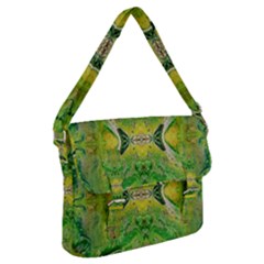 Green Repeats Buckle Messenger Bag by kaleidomarblingart