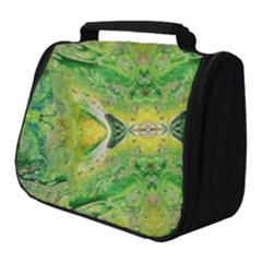 Green Repeats Full Print Travel Pouch (small) by kaleidomarblingart