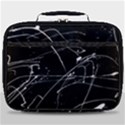 Abstract White Paint Streaks on Black Full Print Lunch Bag View1