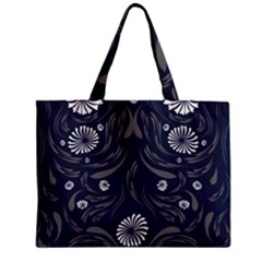 Folk Flowers Print Floral Pattern Ethnic Art Zipper Mini Tote Bag by Eskimos