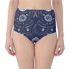 Folk Flowers Print Floral Pattern Ethnic Art Classic High-waist Bikini Bottoms by Eskimos