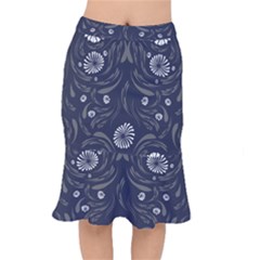 Folk Flowers Print Floral Pattern Ethnic Art Short Mermaid Skirt by Eskimos