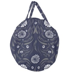 Folk Flowers Print Floral Pattern Ethnic Art Giant Round Zipper Tote by Eskimos