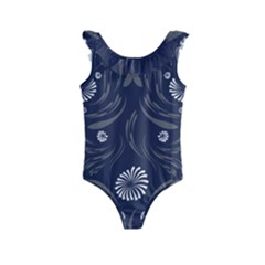 Folk Flowers Print Floral Pattern Ethnic Art Kids  Frill Swimsuit by Eskimos