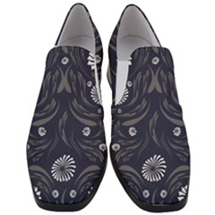 Folk Flowers Print Floral Pattern Ethnic Art Women Slip On Heel Loafers by Eskimos