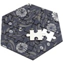 Folk flowers print Floral pattern Ethnic art Wooden Puzzle Hexagon View2