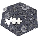 Folk flowers print Floral pattern Ethnic art Wooden Puzzle Hexagon View3