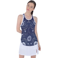 Folk Flowers Print Floral Pattern Ethnic Art Racer Back Mesh Tank Top by Eskimos