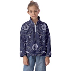 Folk Flowers Print Floral Pattern Ethnic Art Kids  Half Zip Hoodie by Eskimos