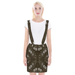 Folk Flowers Print Floral Pattern Ethnic Art Braces Suspender Skirt by Eskimos