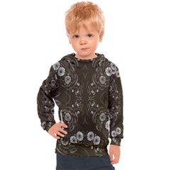 Folk Flowers Print Floral Pattern Ethnic Art Kids  Hooded Pullover by Eskimos