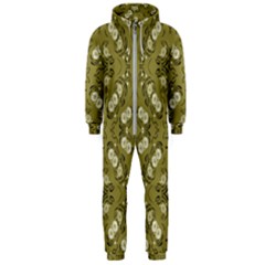 Folk Flowers Print Floral Pattern Ethnic Art Hooded Jumpsuit (men)  by Eskimos