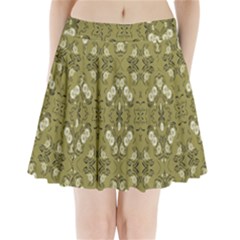 Folk Flowers Print Floral Pattern Ethnic Art Pleated Mini Skirt by Eskimos